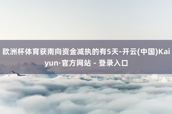 欧洲杯体育获南向资金减执的有5天-开云(中国)Kaiyun·官方网站 - 登录入口