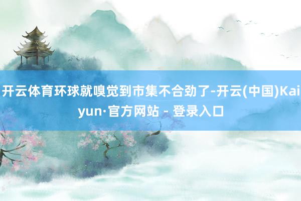 开云体育环球就嗅觉到市集不合劲了-开云(中国)Kaiyun·官方网站 - 登录入口