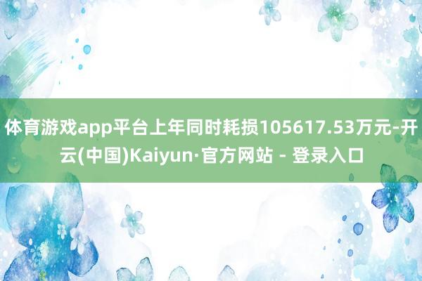 体育游戏app平台上年同时耗损105617.53万元-开云(中国)Kaiyun·官方网站 - 登录入口