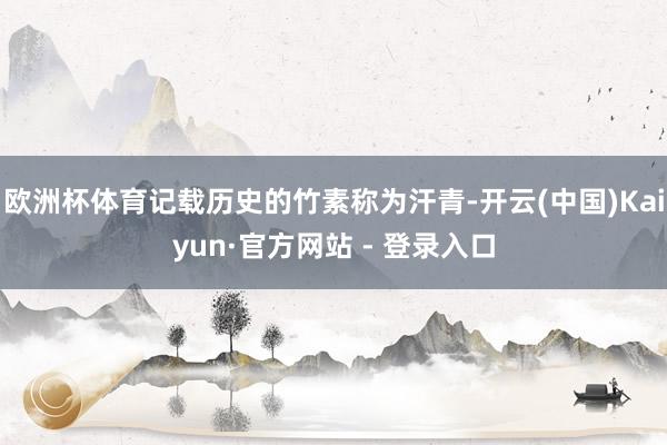 欧洲杯体育记载历史的竹素称为汗青-开云(中国)Kaiyun·官方网站 - 登录入口