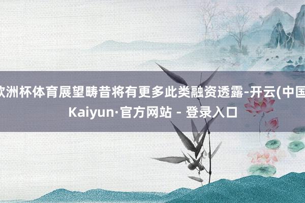 欧洲杯体育展望畴昔将有更多此类融资透露-开云(中国)Kaiyun·官方网站 - 登录入口