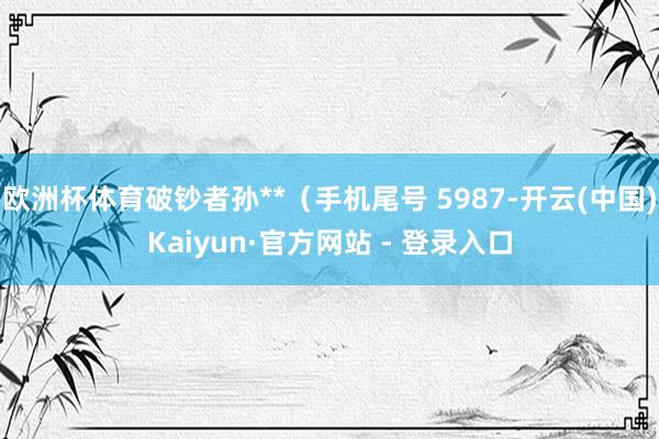 欧洲杯体育破钞者孙**（手机尾号 5987-开云(中国)Kaiyun·官方网站 - 登录入口